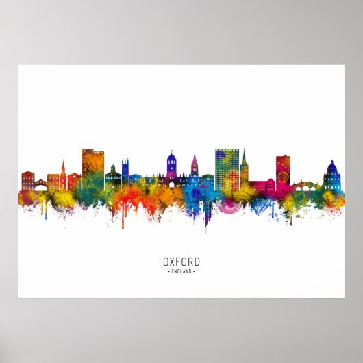 Oxford England Skyline ポスター (正面)