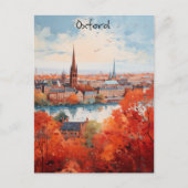 Oxford England Travel City Painting Aesthetic ポストカード (正面)