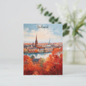 Oxford England Travel City Painting Aesthetic ポストカード (スタンド正面)