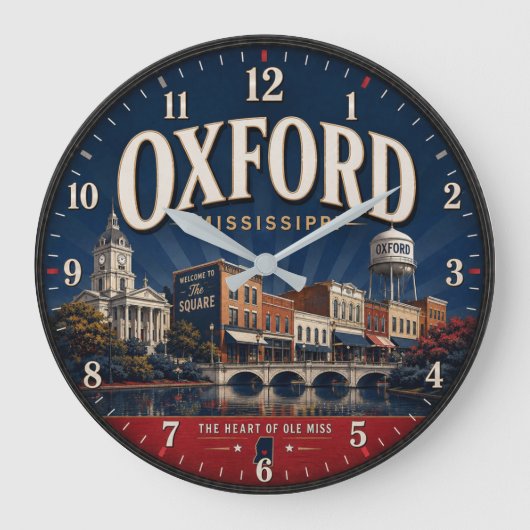 Oxford Mississippi ラージ壁時計 (正面)