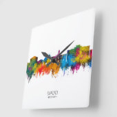 Oxford Mississippi Skyline スクエア壁時計 (傾斜)