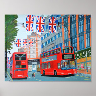 Oxford Street Queen's Diamond Jubilee Poster ポスター