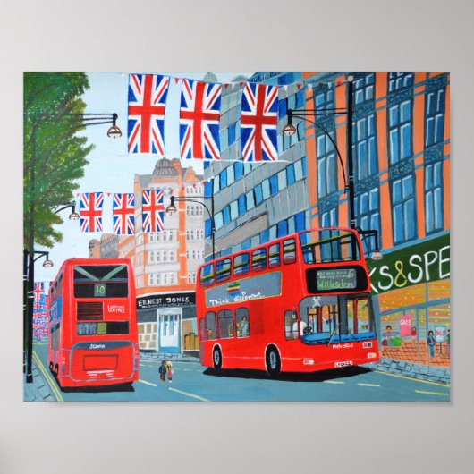 Oxford Street Queen's Diamond Jubilee Poster ポスター (正面)