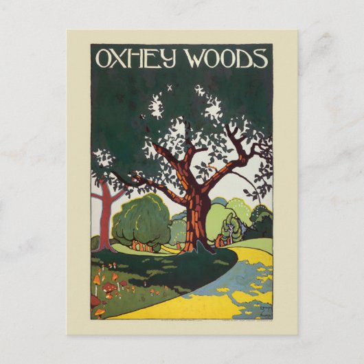 Oxhey Woods Vintage Poster 1915 ポストカード (正面)