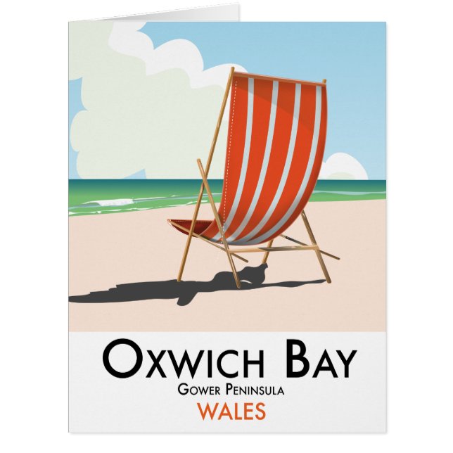 Oxwich Bay Gower Peninsulaヴィンテージ旅行ポスター。 (正面)