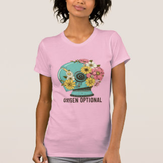 Oxygen Optional – Whimsical Astronaut Helmet with  Tシャツ