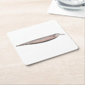 Oxyrhynchusチューブ吸い取り幽霊包丁 スクエアペーパーコースター (アングル)