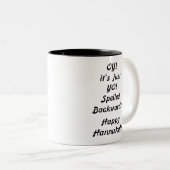 OY! それはちょうどYOです! 後方に綴られる! ツートーンマグカップ (正面右)