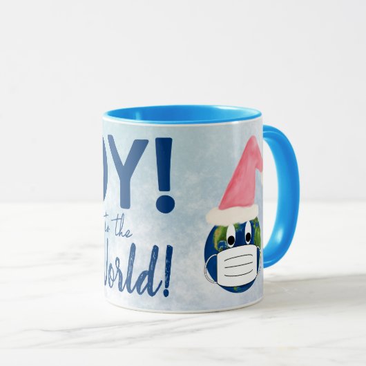 OY!世界へ。アース&おもしろい顔マスクホリデイ マグカップ (正面右)