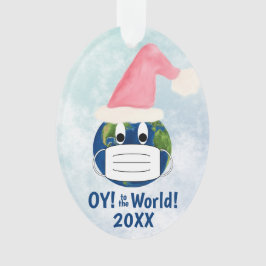 OY to the World おもしろい Earth with/顔・マスク・クリスマス オーナメント