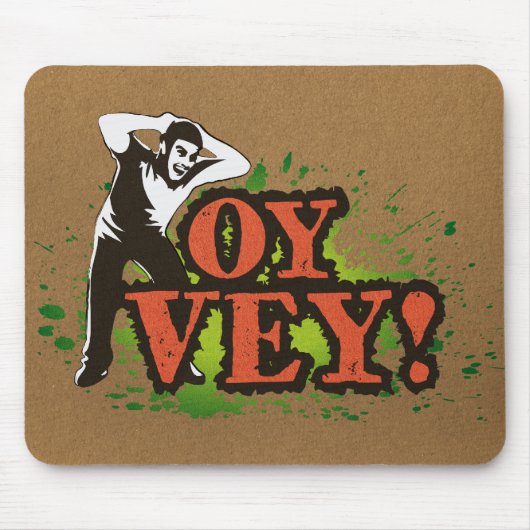 OY VEY -わめく人とのクールなデザイン マウスパッド (正面)