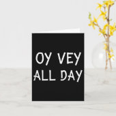 Oy Vey All Day Jewish Yiddish Quote Kosher Gym Ver カード (黄色い花)
