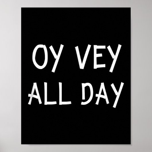 Oy Vey All Day Jewish Yiddish Quote Kosher Gym Ver ポスター (正面)