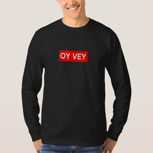 Oy Vey Yiddish言語引用文ミームメンズウィメンズキッズ Tシャツ (正面)