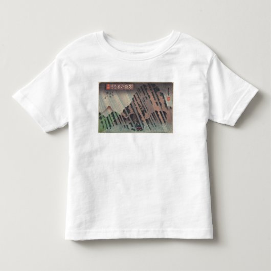 Oyama、c.1830の夜雨 トドラーTシャツ (正面)