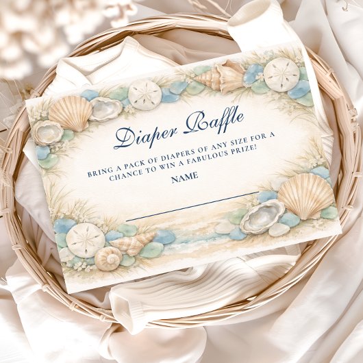 Oyster And Starfish Beach Diapper Raffle エンクロージャーカード