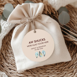 Oyster Aw Shucks We're Glad You're Here Wedding フェイバータグ