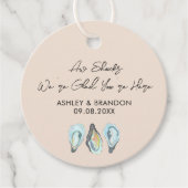 Oyster Aw Shucks We're Glad You're Here Wedding フェイバータグ (正面)
