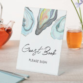 Oyster Bar Coastal Guest Book Tabletop 台座サイン (インサイチュ)