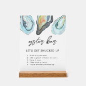 Oyster Bar Coastal Seaside Wedding Sign, アクリルサイン (正面)