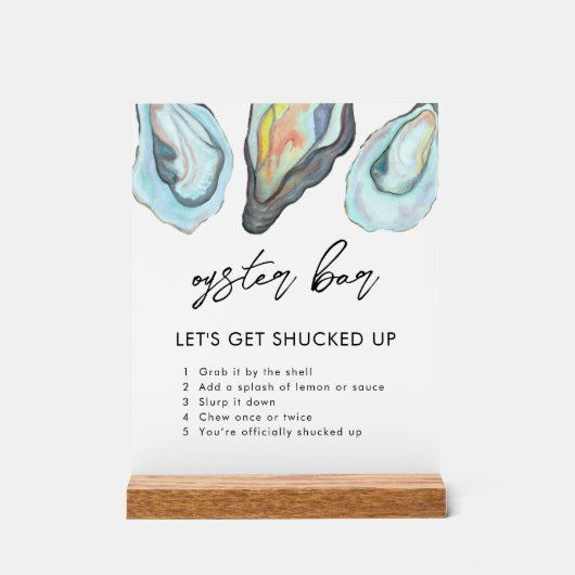 Oyster Bar Coastal Seaside Wedding Sign, アクリルサイン (正面)