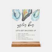 Oyster Bar Coastal Seaside Wedding Sign, アクリルサイン (正面)