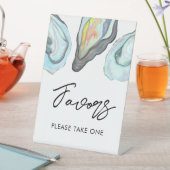 Oyster Bar Coastal Wedding Favors Table 台座サイン (インサイチュ)