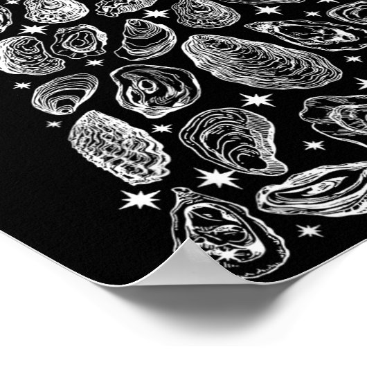 Oyster Christmas Tree Seafood Shellfish Holiday Be ポスター (角)