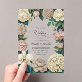 Oyster Pearl, Soft Taupe & Champagne Blush Wedding アクリル招待状 (インサイチュ (ポータブル))