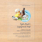 Oyster Roast and Engagement Toast Seafood Party アクリル招待状 (正面)