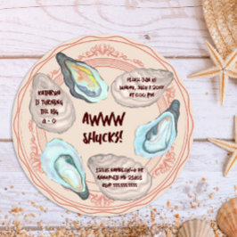 Oyster Roast Awww Shucks Adult Birthday Party 招待状