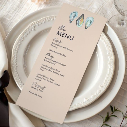 Oyster Roast Coastal Seafood Wedding Dinner メニュー
