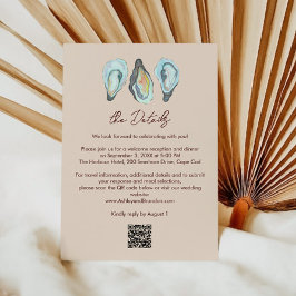 Oyster Roast Coastal Seaside Watercolor Wedding  エンクロージャーカード