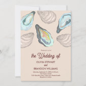 Oyster Roast Coastal Seaside Watercolor Wedding 招待状 (正面)