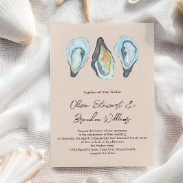 Oyster Roast Coastal Seaside Watercolor Wedding  招待状
