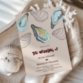 Oyster Roast Coastal Seaside Watercolor Wedding  招待状