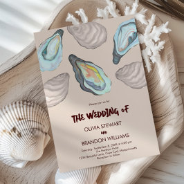 Oyster Roast Coastal Seaside Watercolor Wedding  招待状