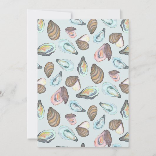 Oyster Roast Coastal Seaside Watercolor Wedding  招待状 (裏面)