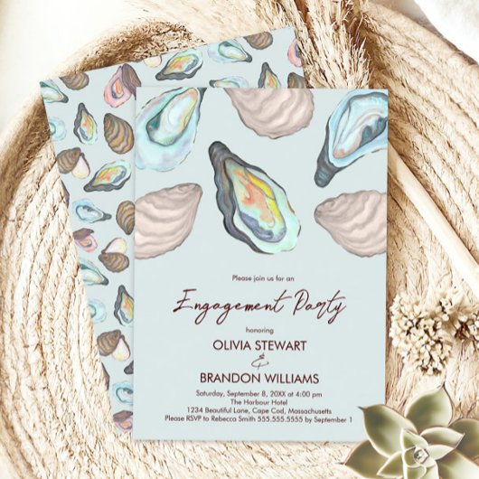 Oyster Roast Coastal Wedding Engagement Party 招待状