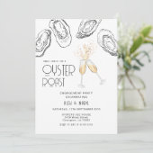 Oyster Roast Hand Draw Champagne Engagement Party 招待状 (スタンド正面)