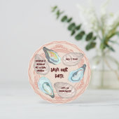 Oyster Roast Plate Wedding Save the Date 招待状 (スタンド正面)