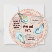Oyster Roast Plate Wedding Save the Date 招待状 (正面)