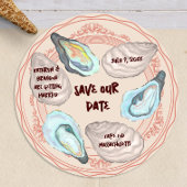 Oyster Roast Plate Wedding Save the Date 招待状