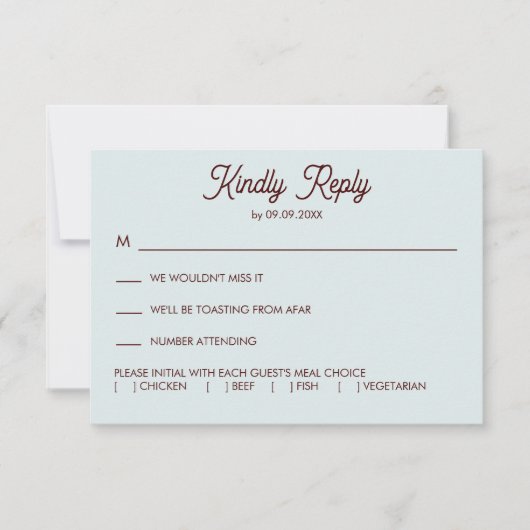 Oyster Roast Wedding Invitation, 出欠カード (正面)