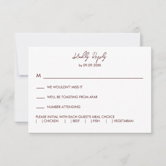 Oyster Roast Wedding Invitation, 出欠カード (正面)