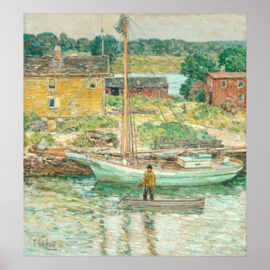 Oyster Sloop - Childe Hassam Fine Art Poster ポスター (正面)