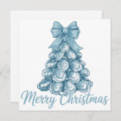 Oyster Tree Bow Preppy Merry Christmas Coquette シーズンカード (正面/裏面)