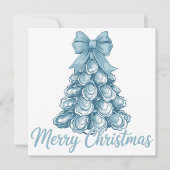 Oyster Tree Bow Preppy Merry Christmas Coquette シーズンカード (正面)