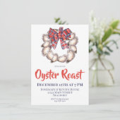 Oyster Wreath with Plaid Ribbon Oyster Roast 招待状 (スタンド正面)