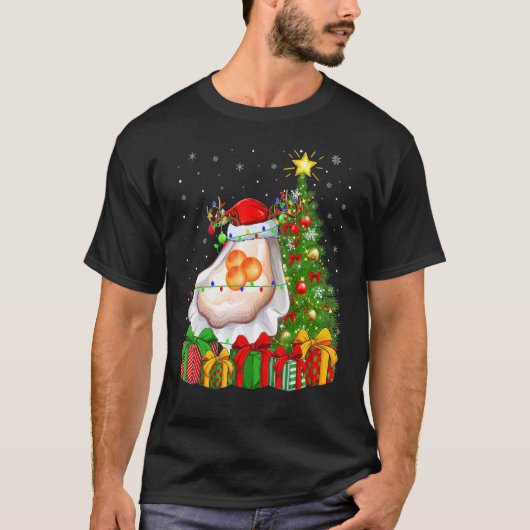 Oyster   Xmas Holiday Santa Oyster Christmas Tree Tシャツ (正面)